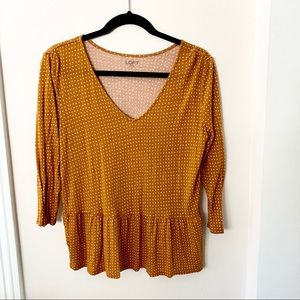 {LOFT} Polka-dot peplum top